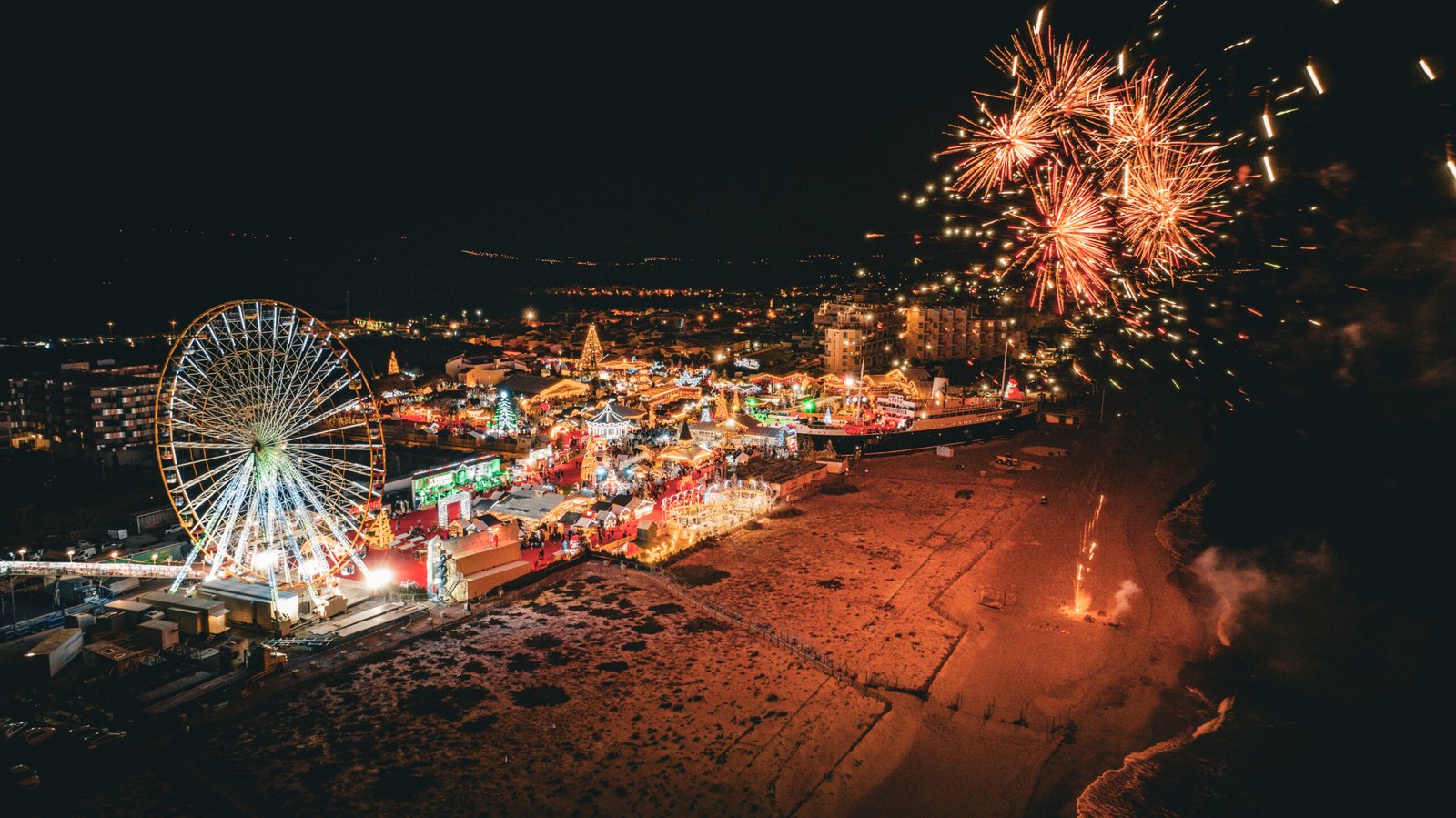 Marché de Noël de Le Barcarès de nuit