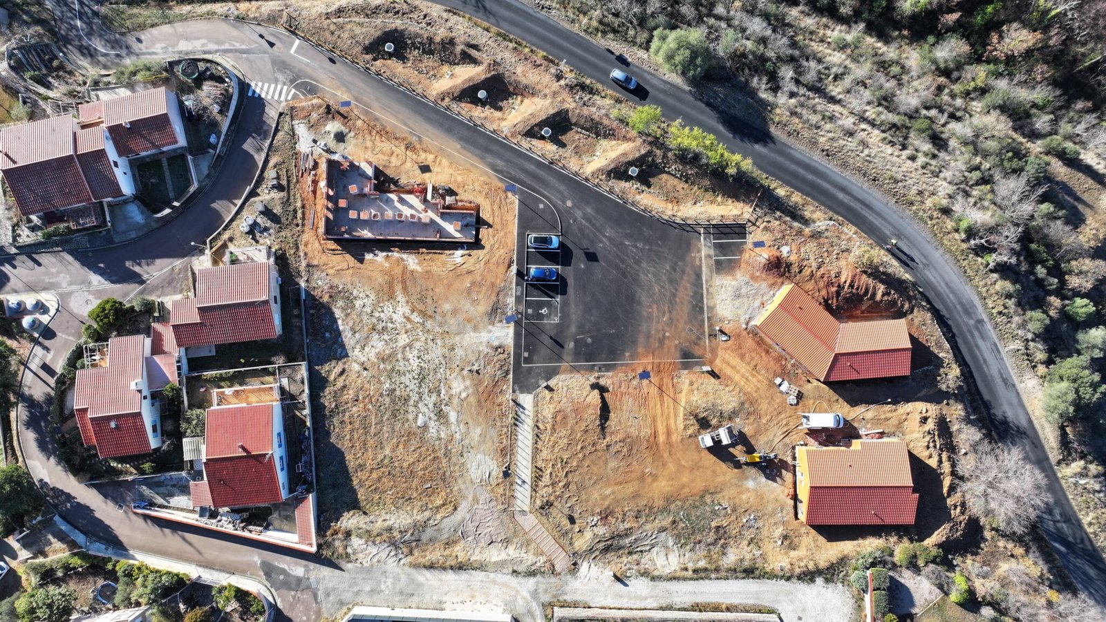 Vue aérienne de terrain pour promotion immobilière à Catllar dans les Pyrénées-Orientales (66)