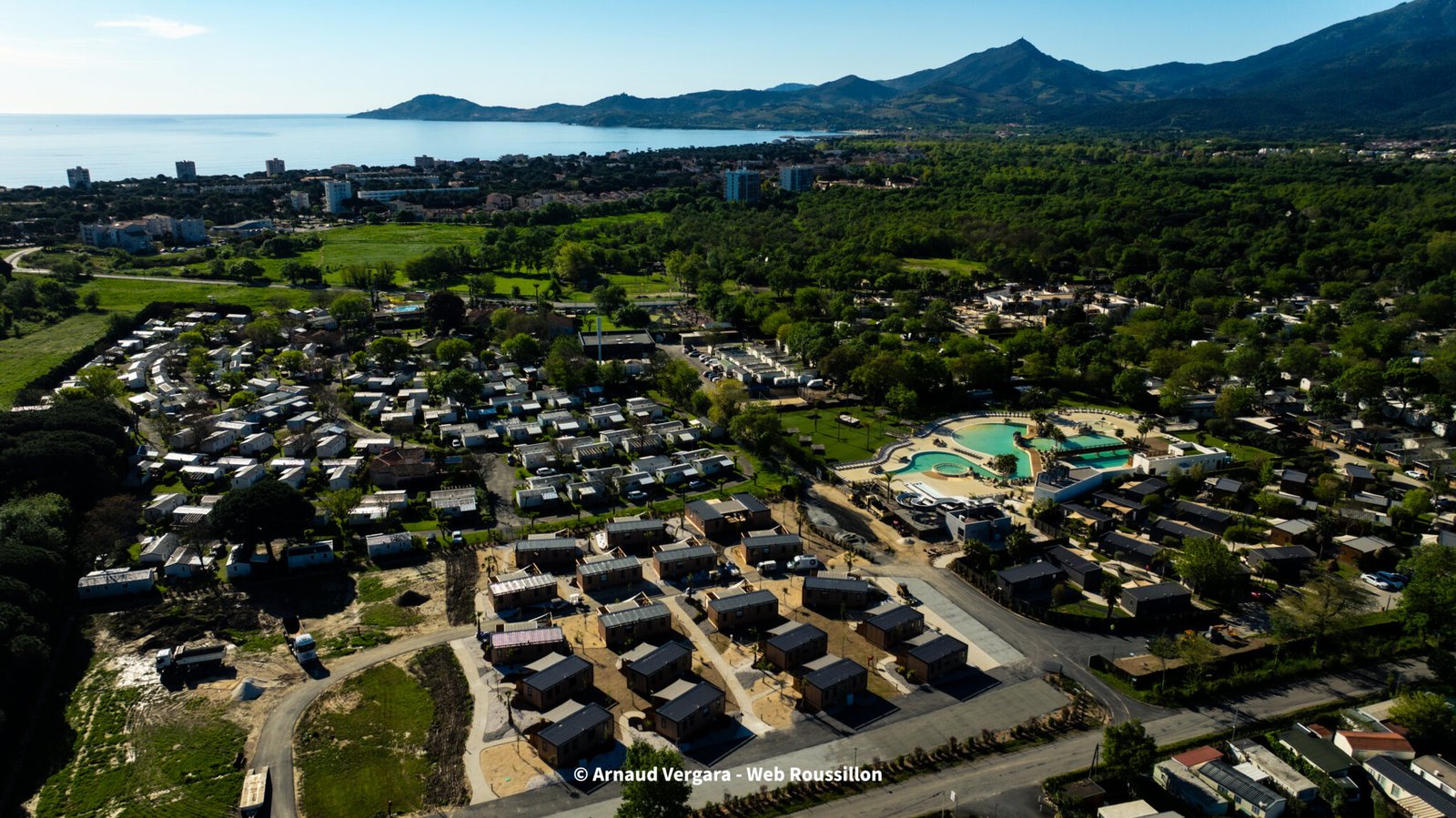 Photo drone du camping des Marsouins à Argeles-sur-Mer