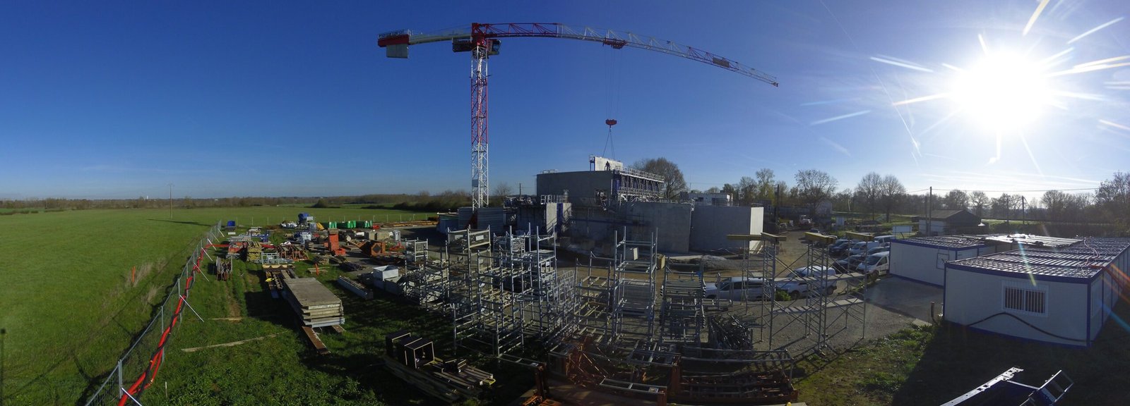 Timelapse construction d'une usine d'eau potable à Angers